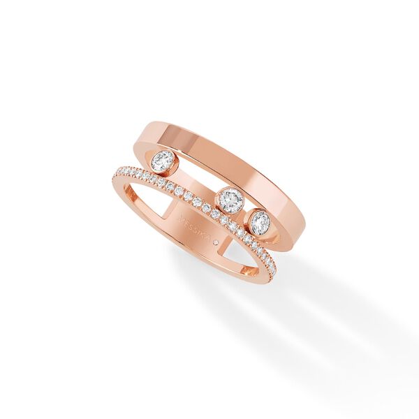 Bague Move Romane en or rose avec diamants